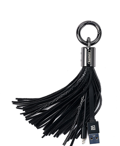 Lightning to USB Leather Tassel with 7-Inch 2.4 Amp Lightning ChargeSync Cable for iPhone iPad, Nkomax Keychain Ring USB Cable