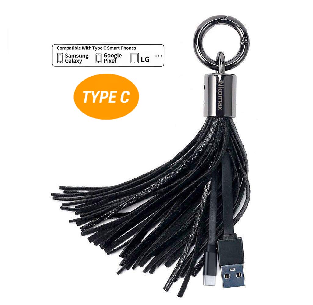 1 one enjoy tassel keychain type c cable