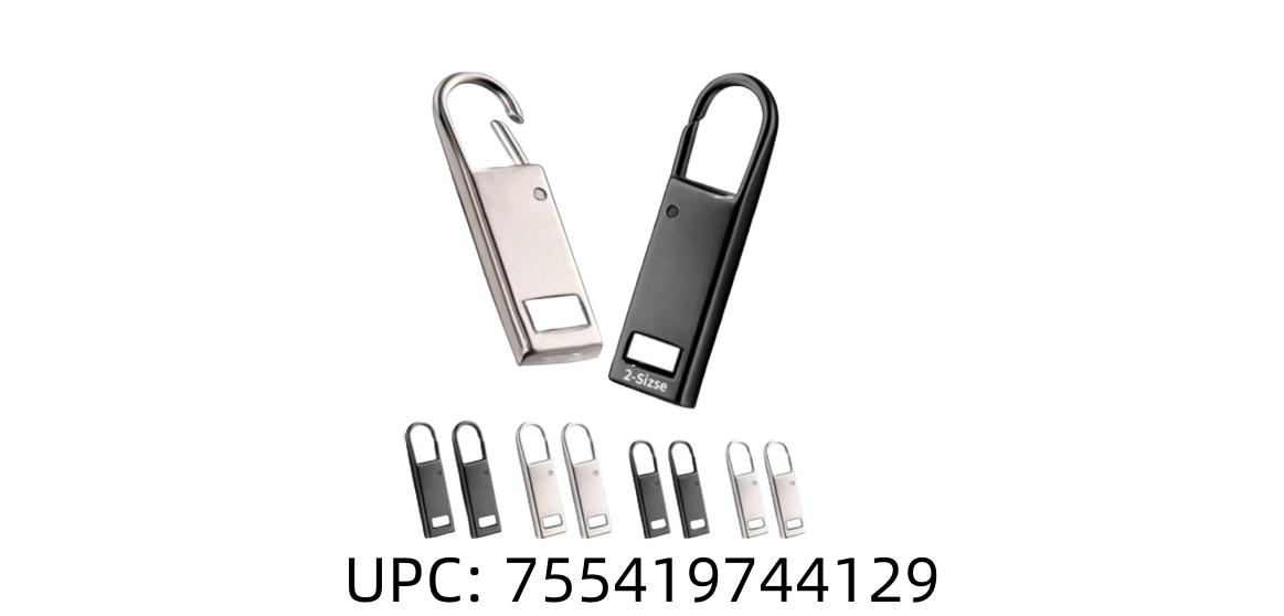 1 one enjoy Metal Zipper Pull Replacement (8 PCS), Includes 2 Black/Silver, 2 Small Silver for Luggage, Shoes, Jackets, Backpack