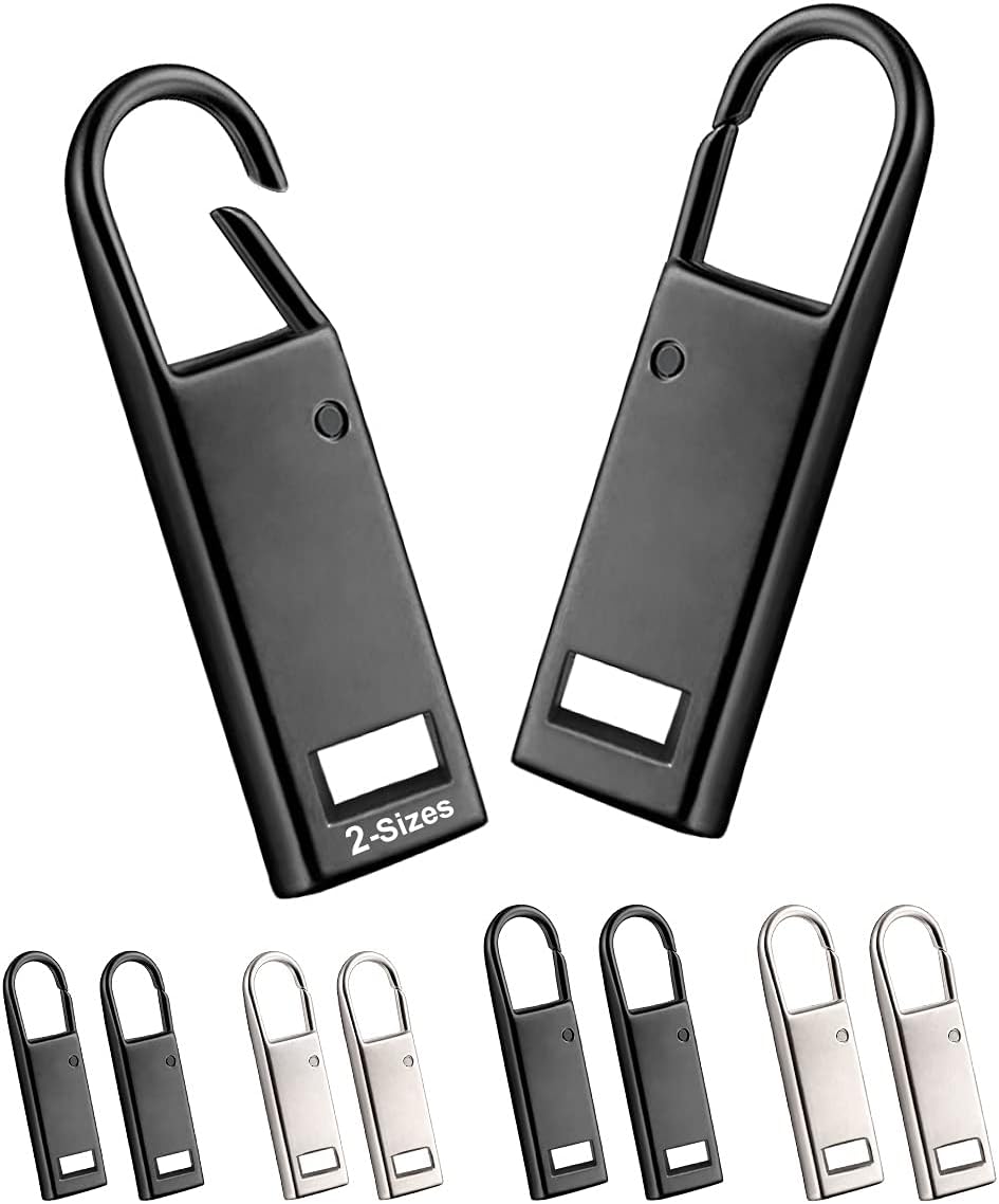 Metal Zipper Pull Replacement Handle Mend Fixer Tab Repair for Shoes, Luggage, Suitcases, Bag, Jacket (8 PCS)